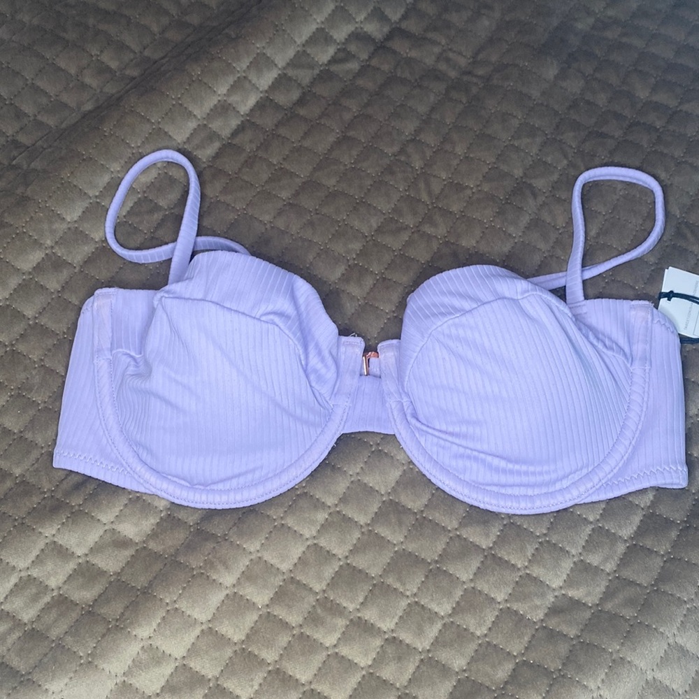 Shade & Shore Light Purple Textured Swim Top‎